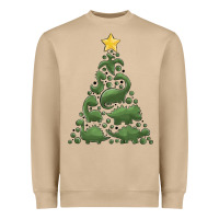 Mushroom dinosaur christmas tree Heavyweight Sweatshirt - MaliasSmallBusiness
