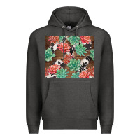 Charcoal Heather succulents and cowhide Premium Hoodie - TumblerDesignByShophia