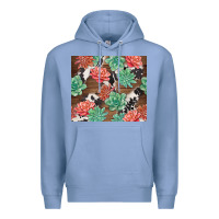 Colony Blue succulents and cowhide Premium Hoodie - TumblerDesignByShophia