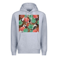 Heather Grey succulents and cowhide Premium Hoodie - TumblerDesignByShophia