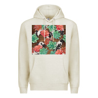 Oatmeal Heather succulents and cowhide Premium Hoodie - TumblerDesignByShophia