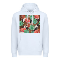White succulents and cowhide Premium Hoodie - TumblerDesignByShophia
