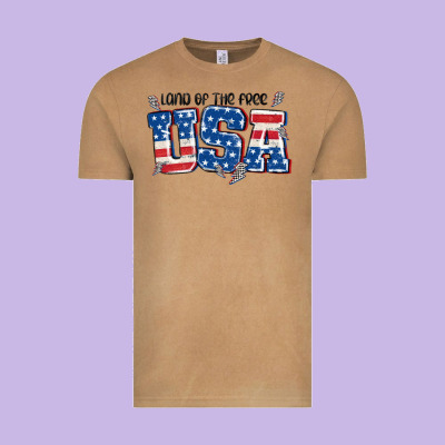 Land Of The Free Usa Vintage Tee Designed By Maliassmallbusiness