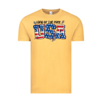 Vintage Mustard land of the free usa Vintage Tee - MaliasSmallBusiness