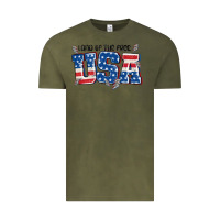 Vintage Olive land of the free usa Vintage Tee - MaliasSmallBusiness