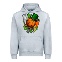 Heather Grey St. Patrick's Day Basketball Urban Hoodie - FaDigitalArtStudio