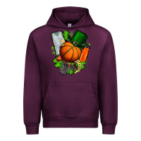 Mauve Wine St. Patrick's Day Basketball Urban Hoodie - FaDigitalArtStudio