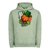 Pigment Oil Green St. Patrick's Day Basketball Urban Hoodie - FaDigitalArtStudio