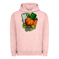 Pigment Salmon St. Patrick's Day Basketball Urban Hoodie - FaDigitalArtStudio