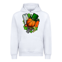 White St. Patrick's Day Basketball Urban Hoodie - FaDigitalArtStudio