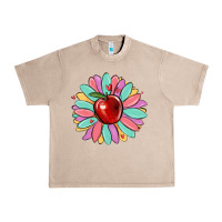 French Oak teacher apple Urban Heavy Tee - MaliasSmallBusiness