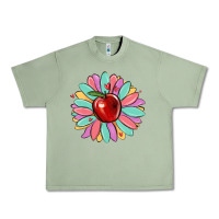 Oil Green teacher apple Urban Heavy Tee - MaliasSmallBusiness