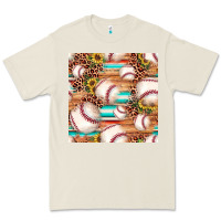 Bone baseball leopard sunflower seamless pattern Premium Tee - JahusDesignShop