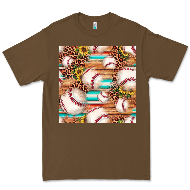 Baseball Leopard Sunflower Seamless Pattern Premium Tee by JahusDesignShop | Teevron