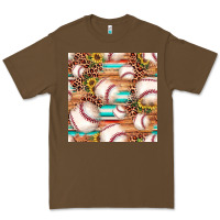 Cacao baseball leopard sunflower seamless pattern Premium Tee - JahusDesignShop
