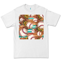 White baseball leopard sunflower seamless pattern Premium Tee - JahusDesignShop