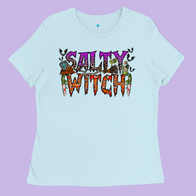 Salty Witch Ladies Tee Designed By Racoondesign