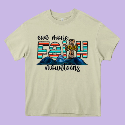 Can Move Faith Mountains Heavy Core Tee Designed By Cowhidedigitalart