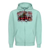 Seafoam Merry Christmas Truck Zipper Hoodie - Bettercallsaul
