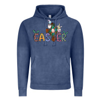 Vintage Denim cross rabbit easter gnomes Vintage Hoodie - Jasminsmagicworld