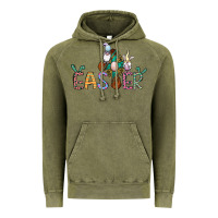 Vintage Olive cross rabbit easter gnomes Vintage Hoodie - Jasminsmagicworld