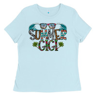 Baby Blue summer gigi Ladies Tee - CowhideDigitalArt