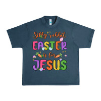 Midnight Navy silly rabbit easter is for jesus Urban Heavy Tee - MaliasSmallBusiness