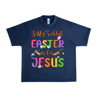 Navy silly rabbit easter is for jesus Urban Heavy Tee - MaliasSmallBusiness