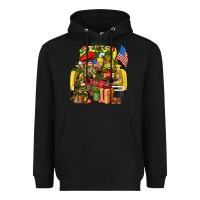 Black Christmas army gnomes truck 4th of july Heavyweight Hoodie - HowdyJamesFarm