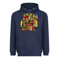 Navy Christmas army gnomes truck 4th of july Heavyweight Hoodie - HowdyJamesFarm