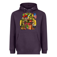 Plum Christmas army gnomes truck 4th of july Heavyweight Hoodie - HowdyJamesFarm