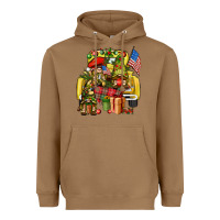 Toasted Coconut Christmas army gnomes truck 4th of july Heavyweight Hoodie - HowdyJamesFarm