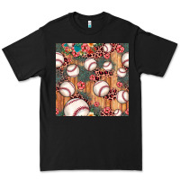 Black baseball leopard seamless pattern Premium Tee - JahusDesignShop