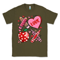 Army Green valentine xoxo teacher Classic Tee - MaliasSmallBusiness