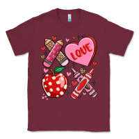 Burgundy valentine xoxo teacher Classic Tee - MaliasSmallBusiness