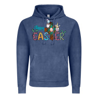 Vintage Denim cross rabbit gnomes happy easter Vintage Hoodie - Jasminsmagicworld