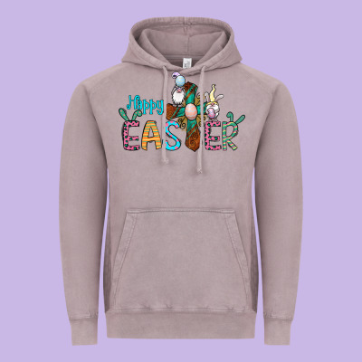 Cross Rabbit Gnomes Happy Easter Vintage Hoodie Designed By Jasminsmagicworld