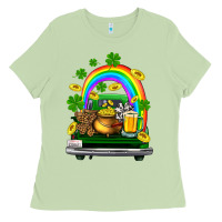 Matcha st patricks shamrock gold beer truck Ladies Tee - FaDigitalArtStudio