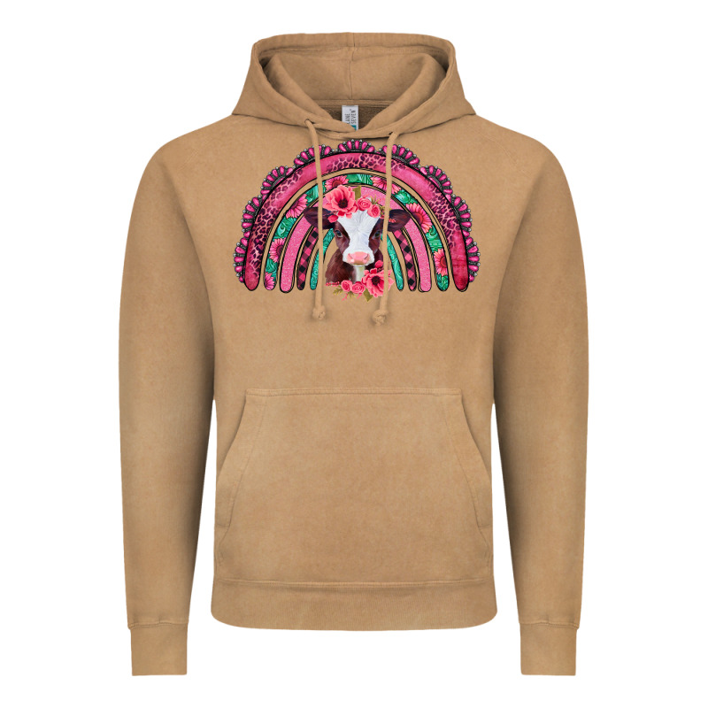 Valentines Day Pink Gemstones Baby Calf Rainbow Vintage Hoodie by Jasminsmagicworld | Teevron