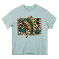 Arona indian headdress with background Heavy Core Tee - HRA Design Shop