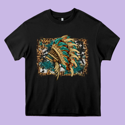 Indian Headdress With Background Heavy Core Tee Designed By Hra Design Shop