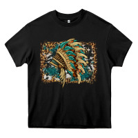 Black indian headdress with background Heavy Core Tee - HRA Design Shop