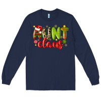 Navy aunt claus Long Sleeve Tee - MaliasSmallBusiness