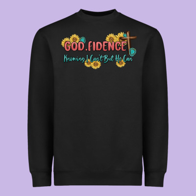 God Fidence Heavyweight Sweatshirt Designed By Maliassmallbusiness