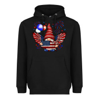 Black Gnome with 4th Of July elements Heavyweight Hoodie - HowdyJamesFarm