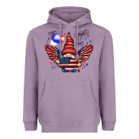 Lavender Gnome with 4th Of July elements Heavyweight Hoodie - HowdyJamesFarm