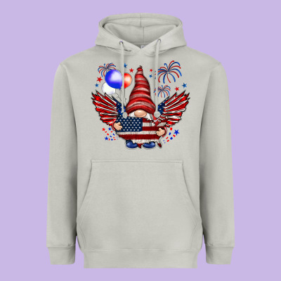 Gnome With 4th Of July Elements Heavyweight Hoodie Designed By Howdyjamesfarm
