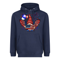 Navy Gnome with 4th Of July elements Heavyweight Hoodie - HowdyJamesFarm