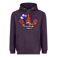 Plum Gnome with 4th Of July elements Heavyweight Hoodie - HowdyJamesFarm
