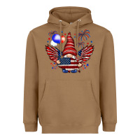 Toasted Coconut Gnome with 4th Of July elements Heavyweight Hoodie - HowdyJamesFarm